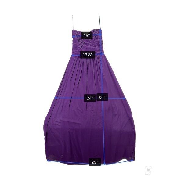 Dessy Womens African Violet Polyester Strapless Formal Gown Full Length Size 4L - Picture 12 of 12